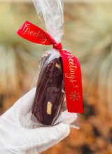 Load image into Gallery viewer, Yule Log Dark 70% chocolate with nuts and fruit